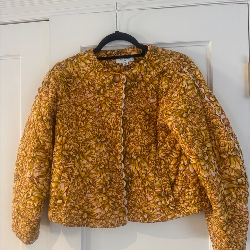 Kika Vargas Yellow Floral Teddy Jacket